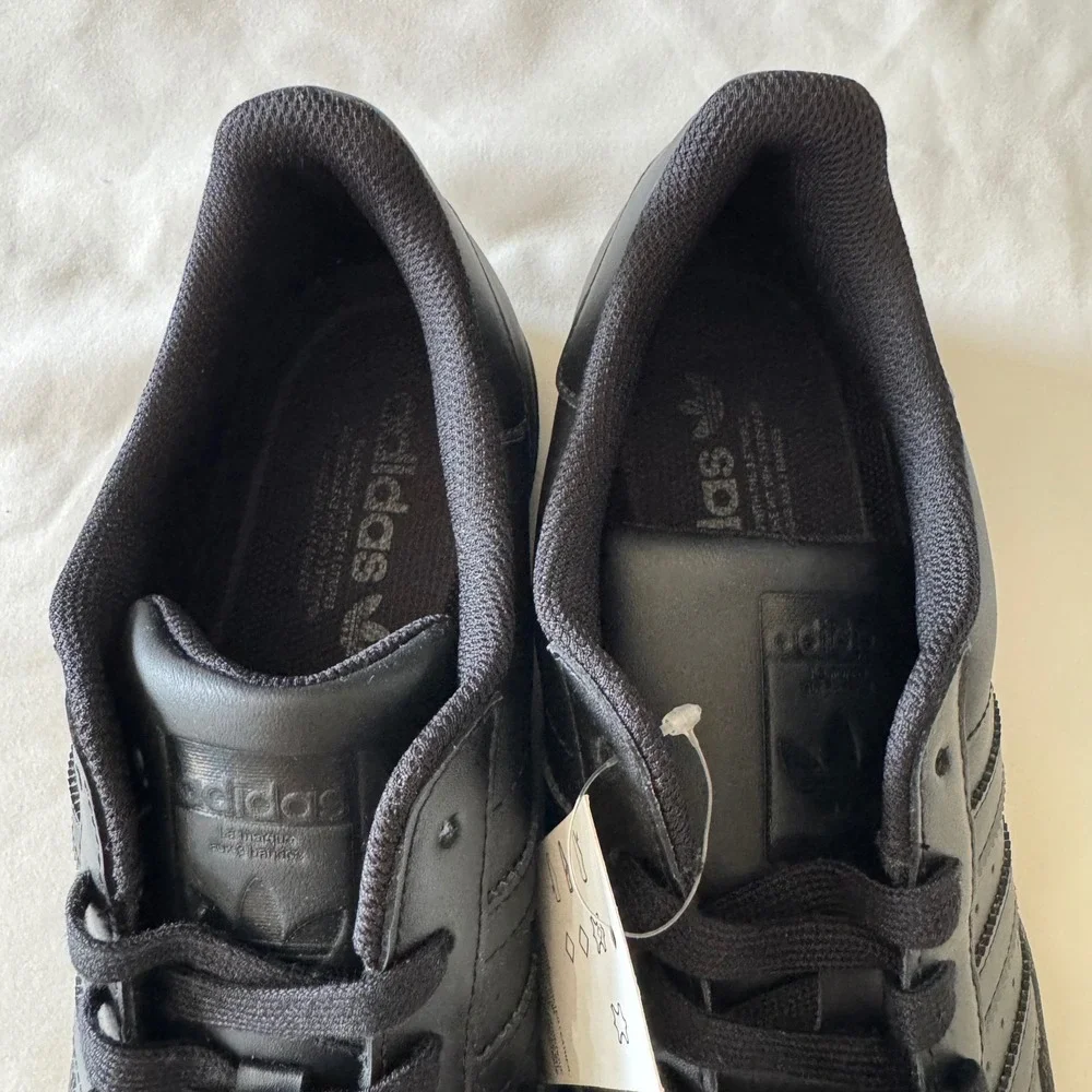 Adidas Originals Superstar Sz 9 Triple Black Leather Shell Toe Mens Shoes EG4957